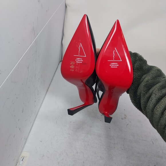 Christian Louboutin Black Strappy Condora Leather Heel Shoe - Picture 2 of 15